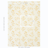 Schumacher Lisbeth Embroidery Marigold Fabric - Eade's Wallpaper