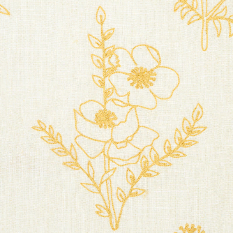 Schumacher Lisbeth Embroidery Marigold Fabric - Eade's Wallpaper