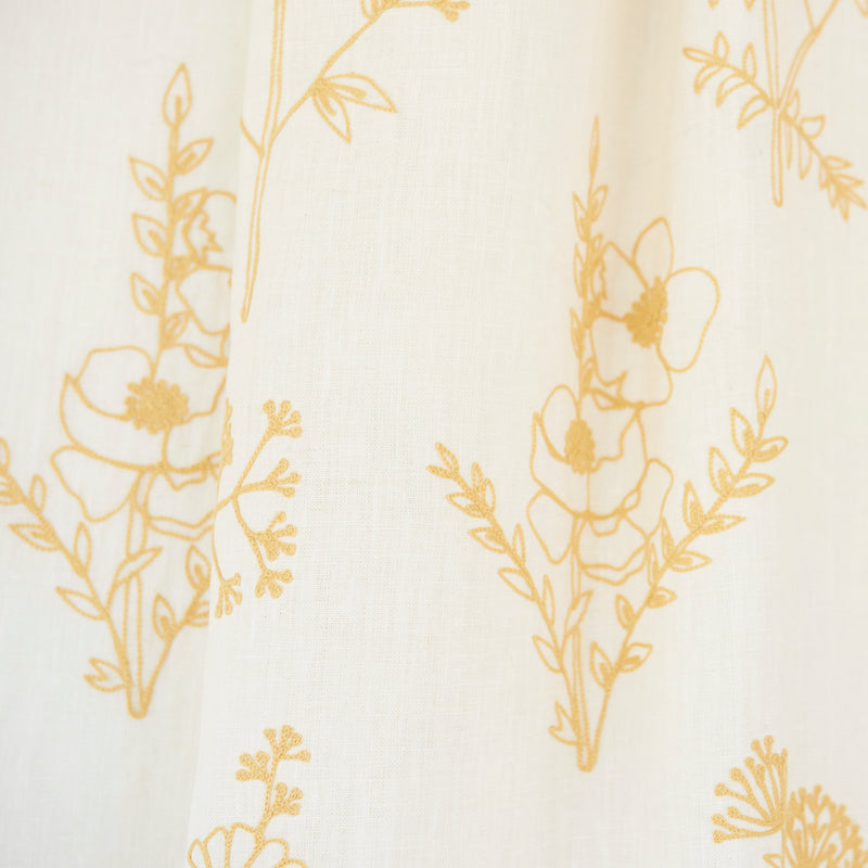 Schumacher Lisbeth Embroidery Marigold Fabric - Eade's Wallpaper
