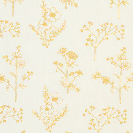 Schumacher Lisbeth Embroidery Marigold Fabric - Eade's Wallpaper