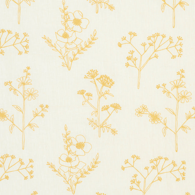 Schumacher Lisbeth Embroidery Marigold Fabric - Eade's Wallpaper