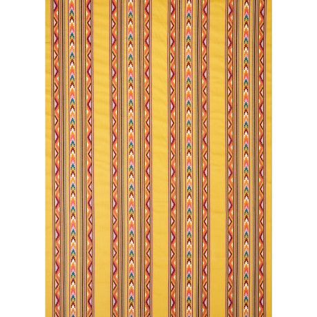 Schumacher Zarzuela Stripe Embroidery Saffron Fabric - Eade's Wallpaper