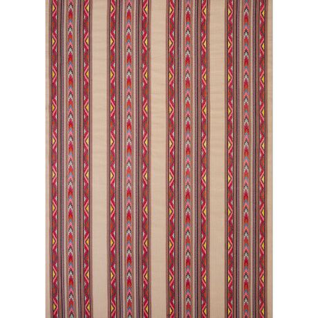 Schumacher Zarzuela Stripe Embroidery Multi Fabric - Eade's Wallpaper