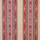 Schumacher Zarzuela Stripe Embroidery Multi Fabric - Eade's Wallpaper