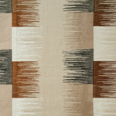 Schumacher Sunburst Stripe Embroidery Black & Neutral Fabric - Eade's Wallpaper