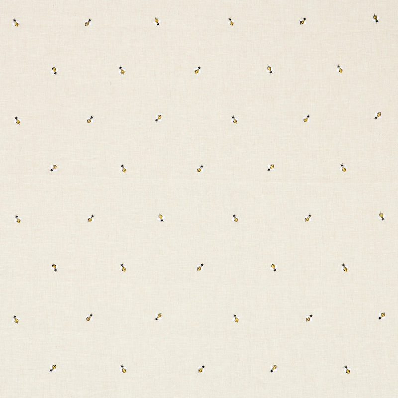 Schumacher Honey Bee Embroidery Natural Fabric