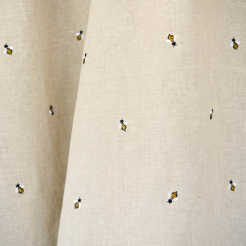 Schumacher Honey Bee Embroidery Natural Fabric