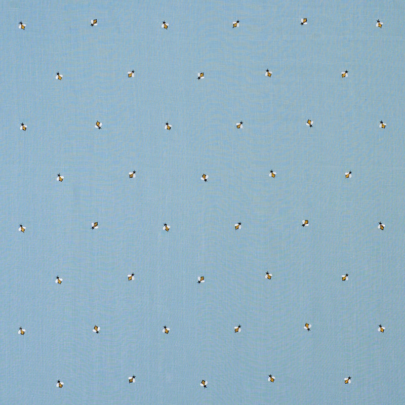 Schumacher Honey Bee Embroidery Sky Fabric