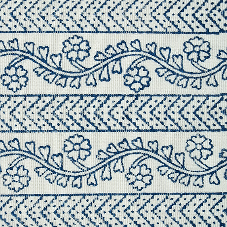 Schumacher 78441 ARBELA HAND BLOCKED TAPE in INDIGO Trim - J