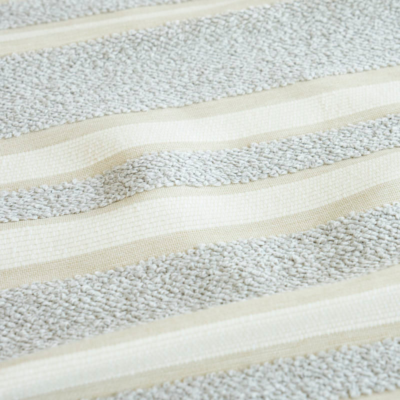 Schumacher Ohara Stripe Indoor/Outdoor Grey Fabric - Eade's Wallpaper
