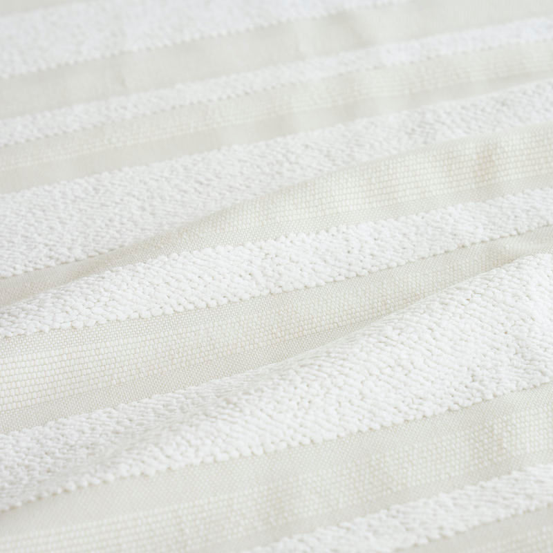 Schumacher Ohara Stripe Indoor/Outdoor Ivory Fabric - Eade's Wallpaper