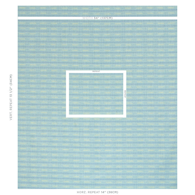 Schumacher Ainsley Stripe Indoor/Outdoor Sky Fabric