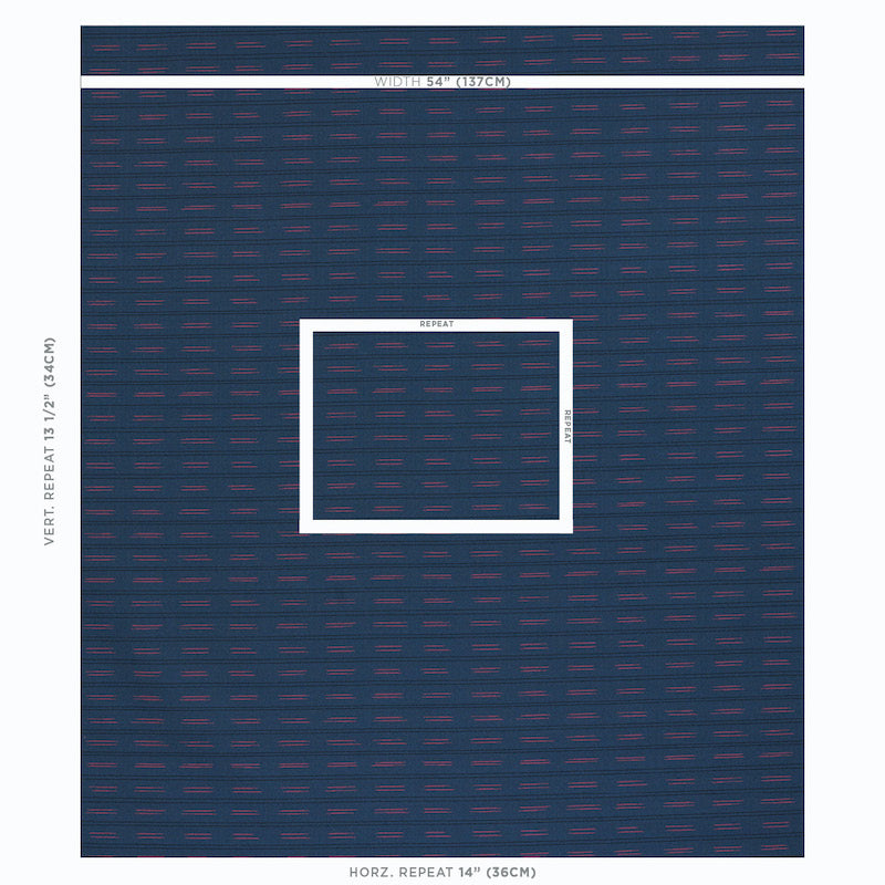 Schumacher Ainsley Stripe Indoor/Outdoor Navy Fabric
