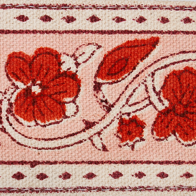 Schumacher 78590 MILA HAND BLOCK PRINT TAPE in RED Trim - EA