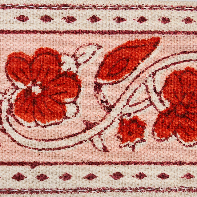 Schumacher 78590 MILA HAND BLOCK PRINT TAPE in RED Trim - EA