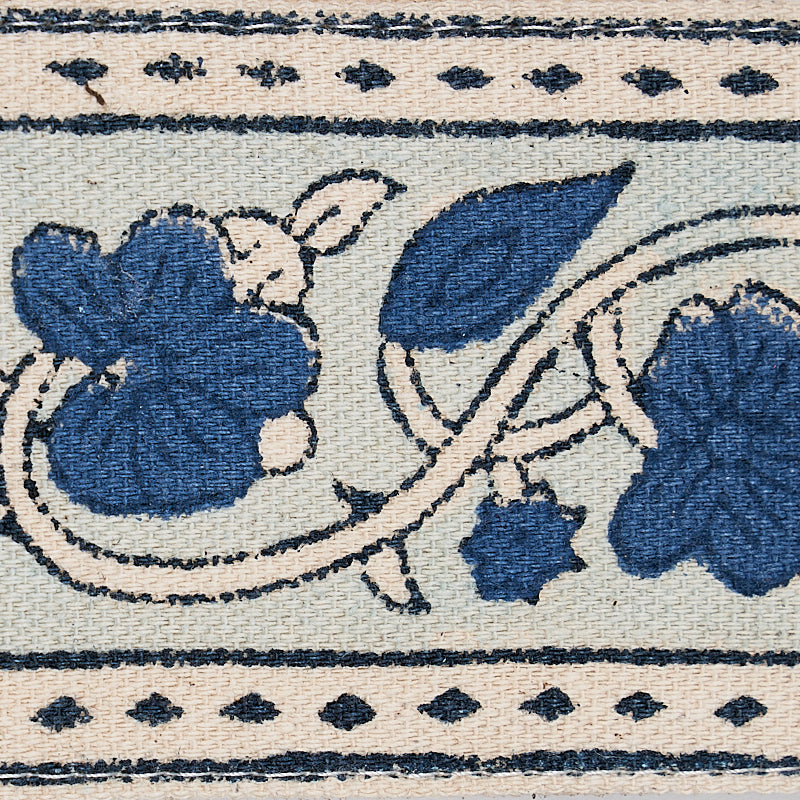 Schumacher 78591 MILA HAND BLOCK PRINT TAPE in BLUE Trim - E