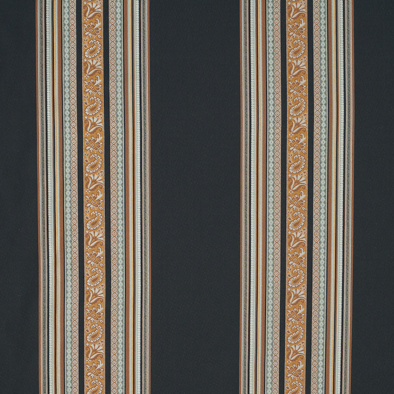 Schumacher Markova Stripe Black Fabric - Eade's Wallpaper