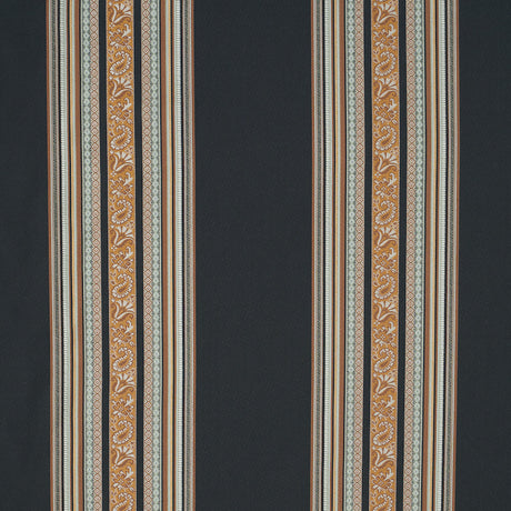 Schumacher Markova Stripe Black Fabric - Eade's Wallpaper