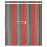 Schumacher Markova Stripe Red Fabric - Eade's Wallpaper