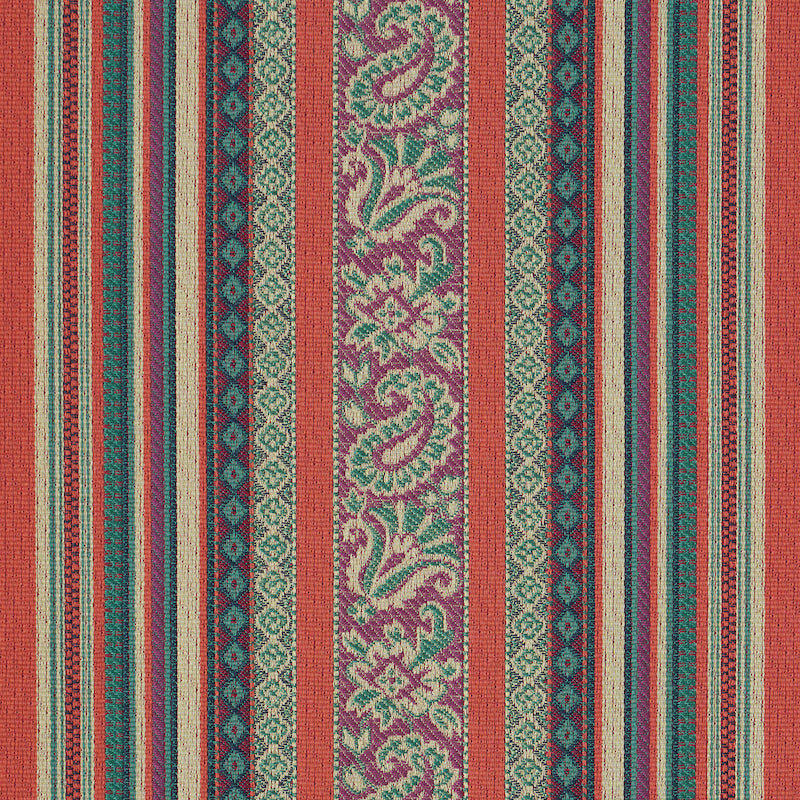 Schumacher Markova Stripe Red Fabric - Eade's Wallpaper
