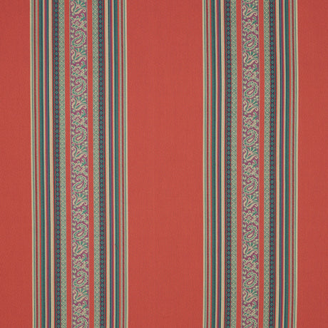 Schumacher Markova Stripe Red Fabric - Eade's Wallpaper