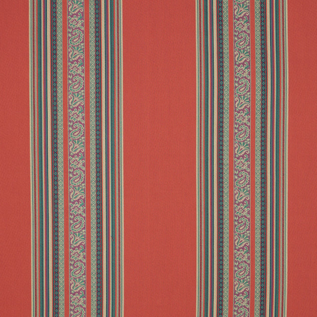 Schumacher Markova Stripe Red Fabric - Eade's Wallpaper