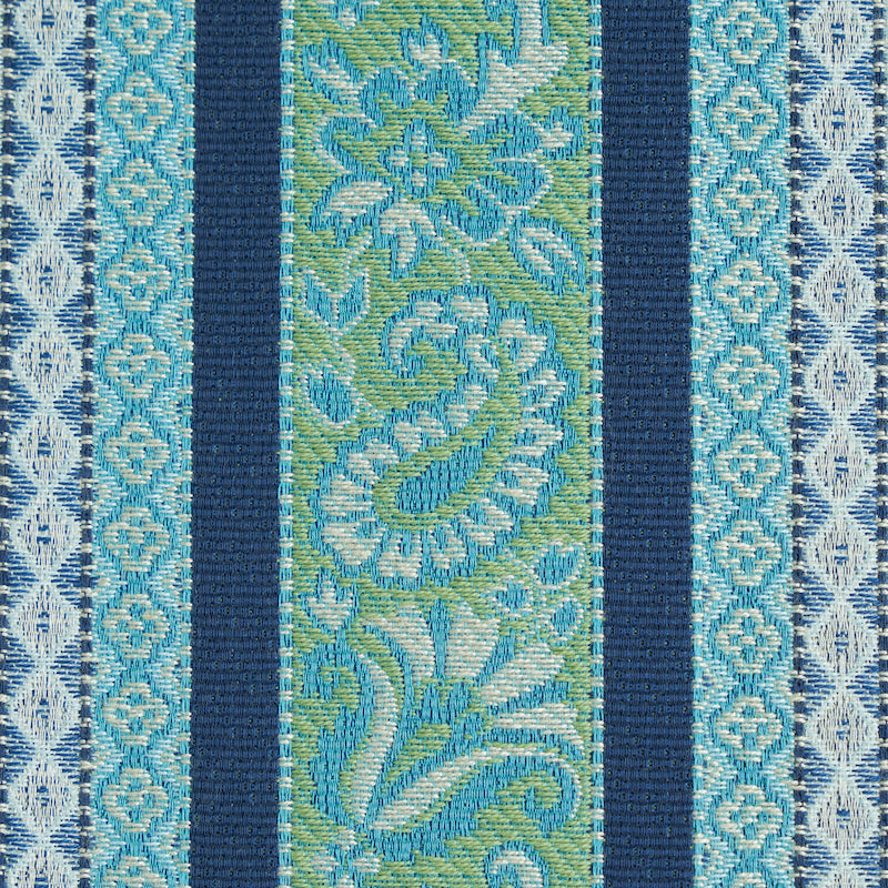 Schumacher Markova Stripe Navy Fabric - Eade's Wallpaper