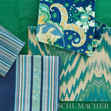 Schumacher Markova Stripe Navy Fabric - Eade's Wallpaper