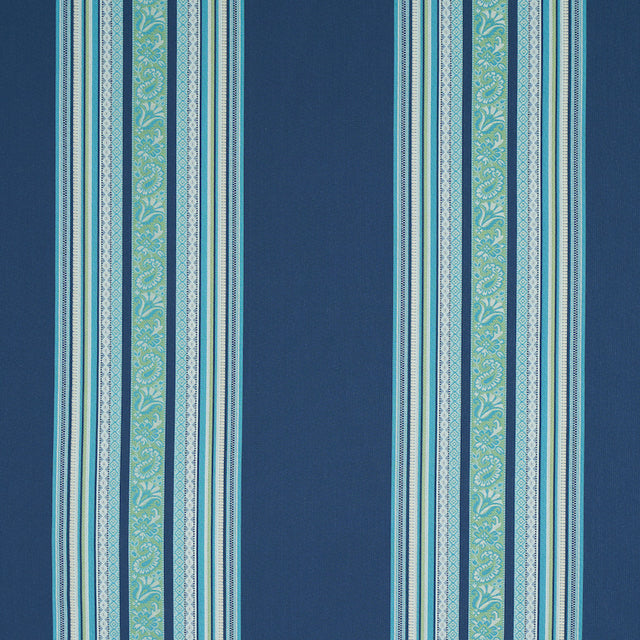 Schumacher Markova Stripe Navy Fabric - Eade's Wallpaper