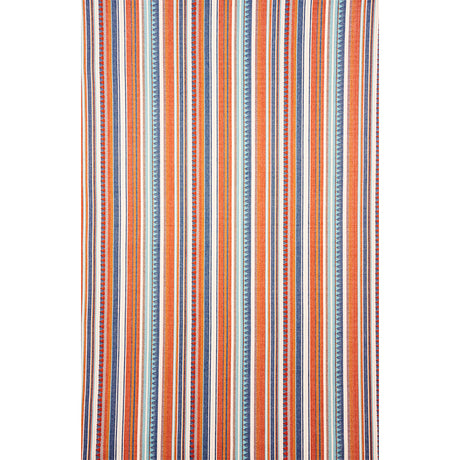 Schumacher Zuni Stripe Blue & Orange Fabric