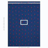 Schumacher Lobster Embroidery Navy Fabric - Eade's Wallpaper