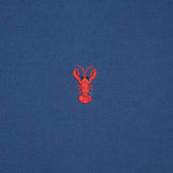 Schumacher Lobster Embroidery Navy Fabric - Eade's Wallpaper