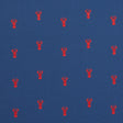 Schumacher Lobster Embroidery Navy Fabric - Eade's Wallpaper