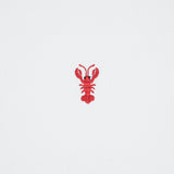 Schumacher Lobster Embroidery White Fabric - Eade's Wallpaper