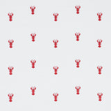 Schumacher Lobster Embroidery White Fabric - Eade's Wallpaper