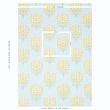 Schumacher Aurelia Embroidery Sky Fabric