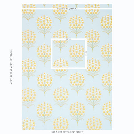 Schumacher Aurelia Embroidery Sky Fabric
