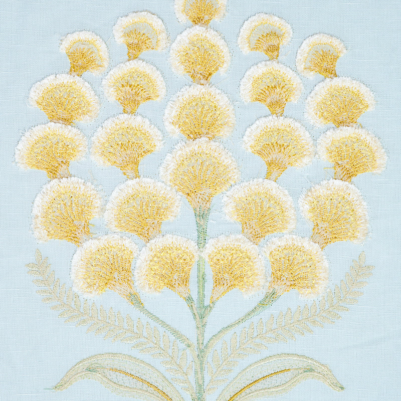 Schumacher Aurelia Embroidery Sky Fabric