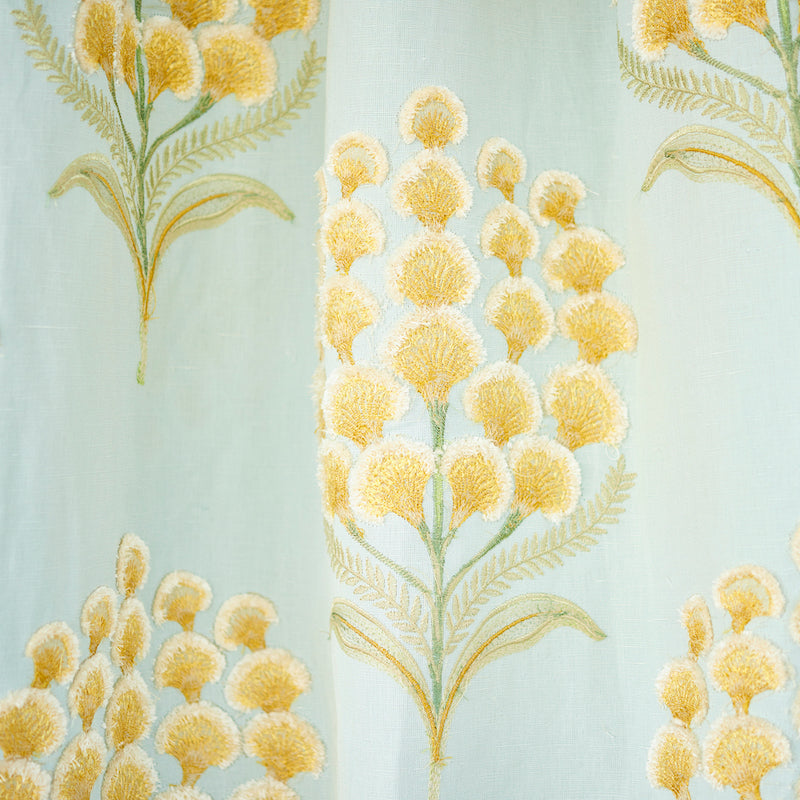 Schumacher Aurelia Embroidery Sky Fabric