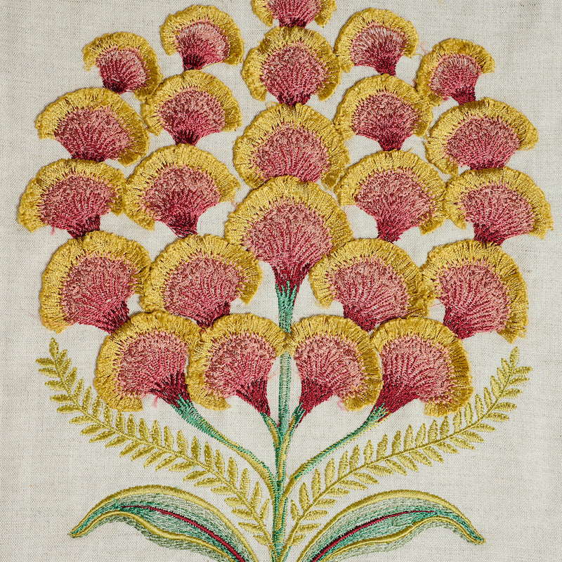 Schumacher Aurelia Embroidery Natural Fabric