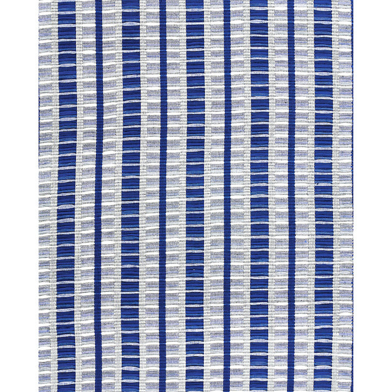 Schumacher Palopo Hand Woven Stripe Azul Fabric - Eade's Wallpaper