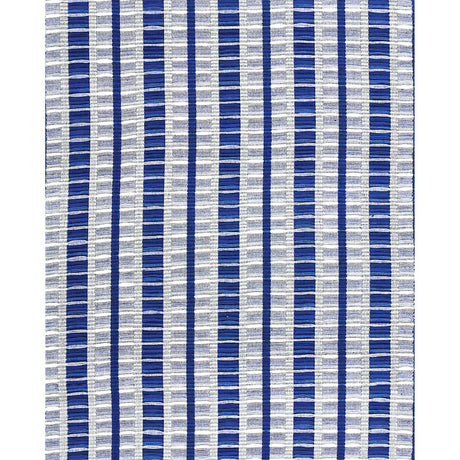 Schumacher Palopo Hand Woven Stripe Azul Fabric - Eade's Wallpaper