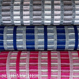 Schumacher Palopo Hand Woven Stripe Azul Fabric - Eade's Wallpaper