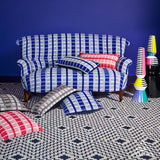 Schumacher Palopo Hand Woven Stripe Azul Fabric - Eade's Wallpaper
