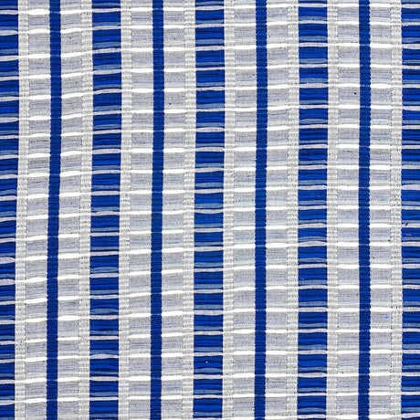 Schumacher Palopo Hand Woven Stripe Azul Fabric - Eade's Wallpaper