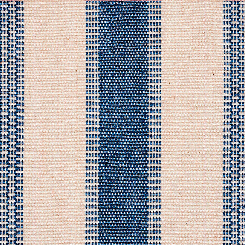 Schumacher Ipala Hand Woven Stripe Ocean Fabric