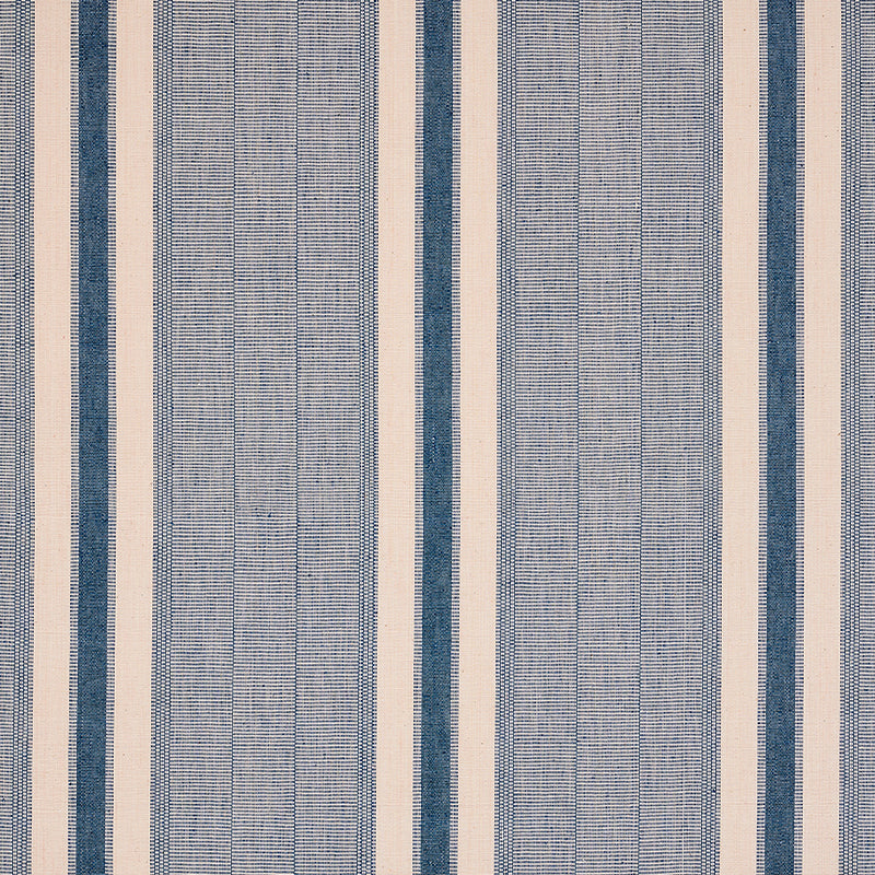 Schumacher Ipala Hand Woven Stripe Ocean Fabric