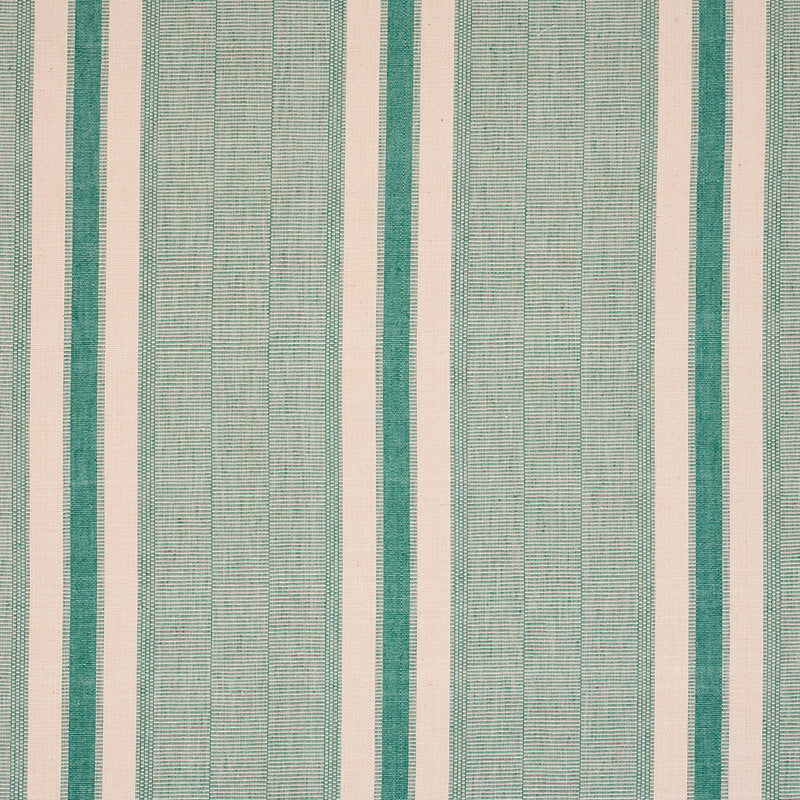 Schumacher Ipala Hand Woven Stripe Duck Egg Fabric