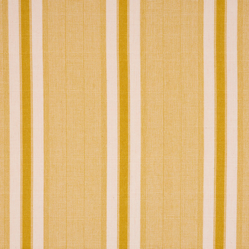 Schumacher Ipala Hand Woven Stripe Yellow Fabric
