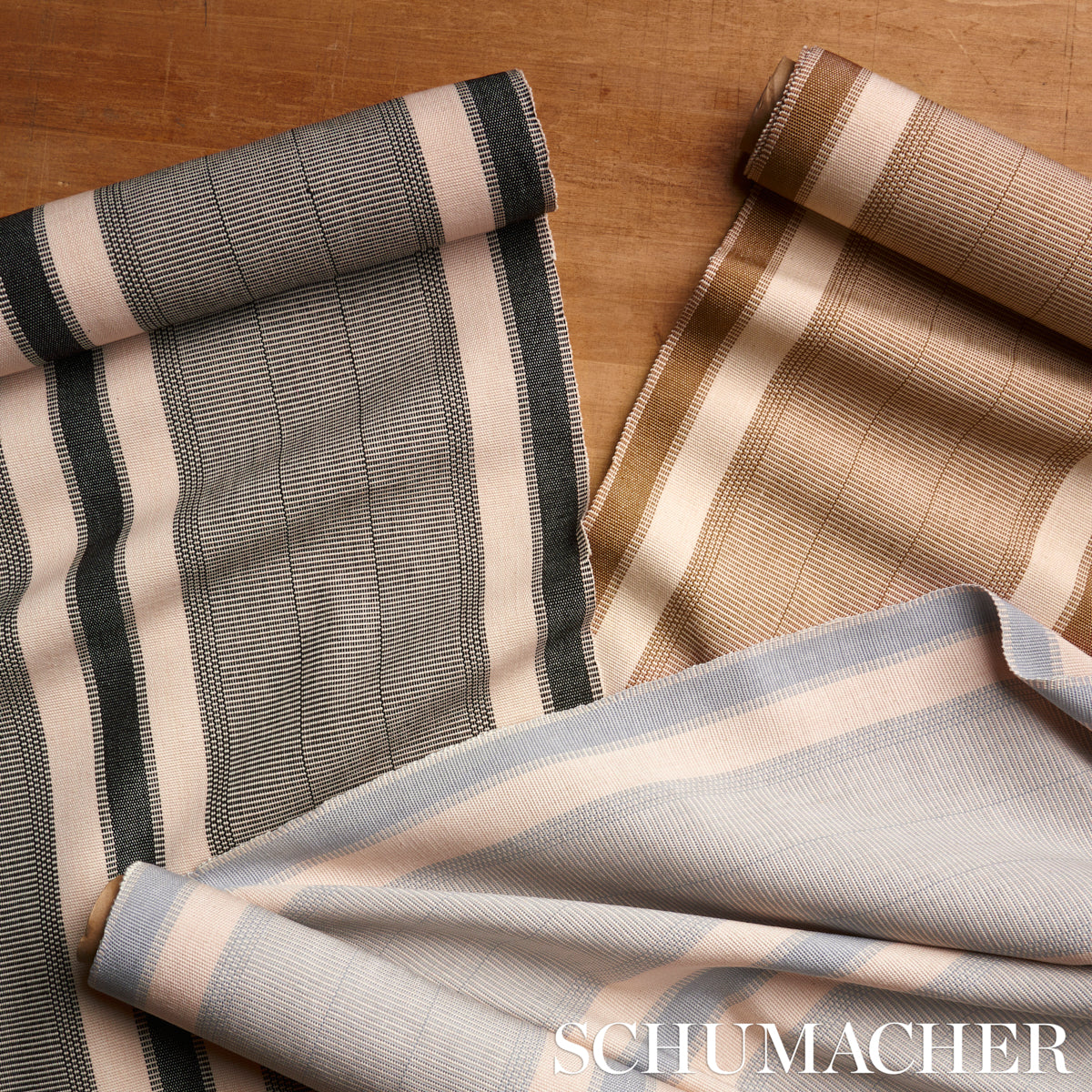 Schumacher Ipala Hand Woven Stripe Pitch Fabric